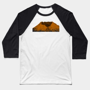 Mt. St. Helens in Orange Baseball T-Shirt